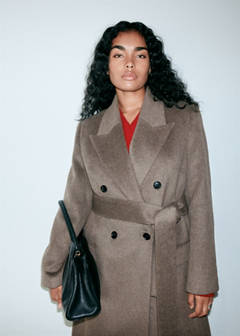 Woollen coat with belt — Medium Brown 5