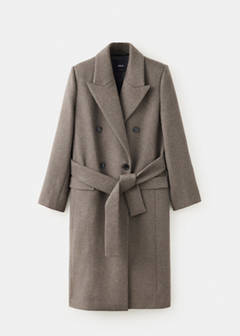 Woollen coat with belt — Medium Brown 8