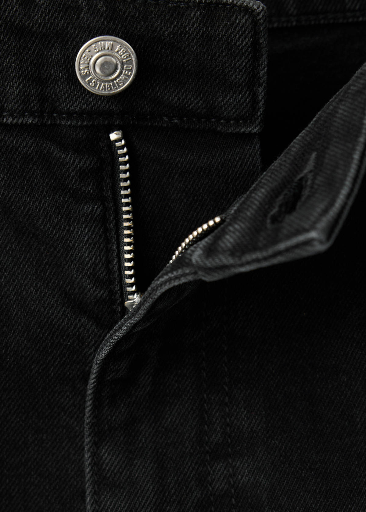 Slim-fit high-waist jeans — Black denim