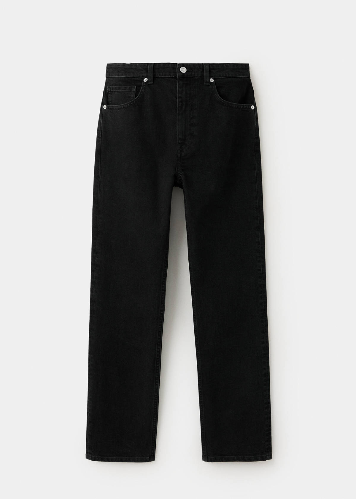 Slim-fit high-waist jeans — Black denim