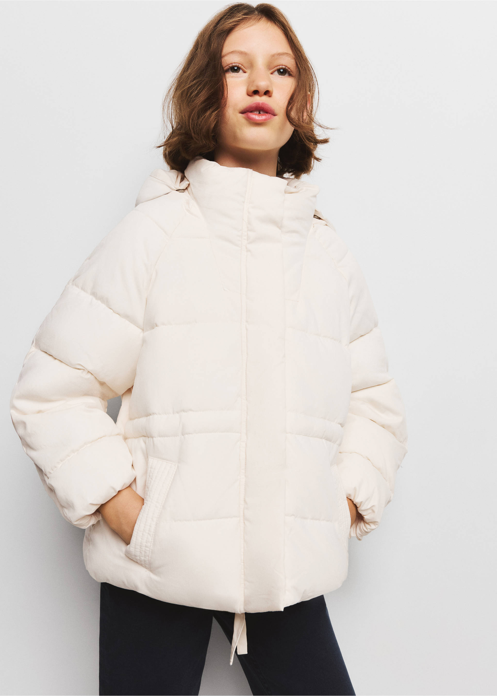 Anorak acolchado capucha - Detalle del artículo 1, Blanco. Ref: 37017885-00.