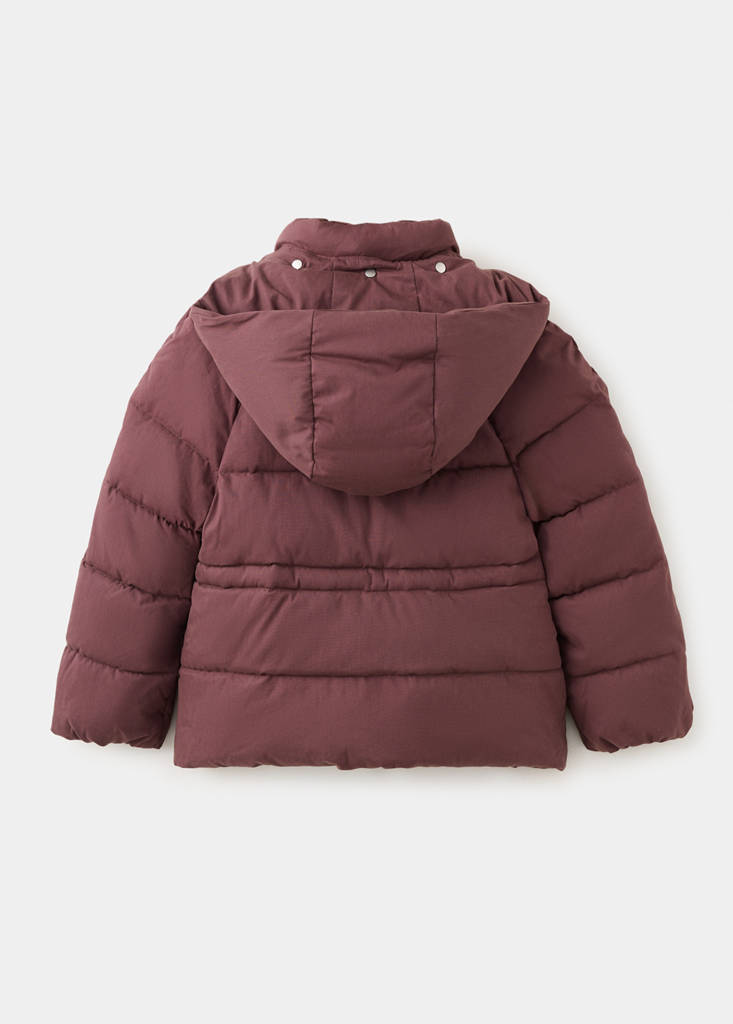 Hood puffer coat — Maroon