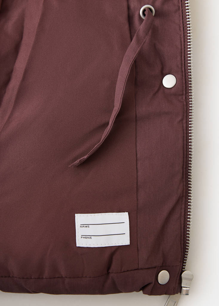 Hood puffer coat — Maroon