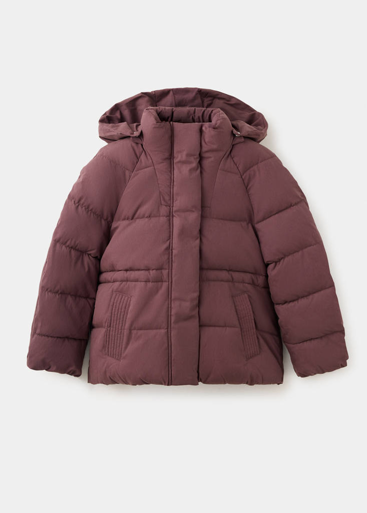 Hood puffer coat — Maroon