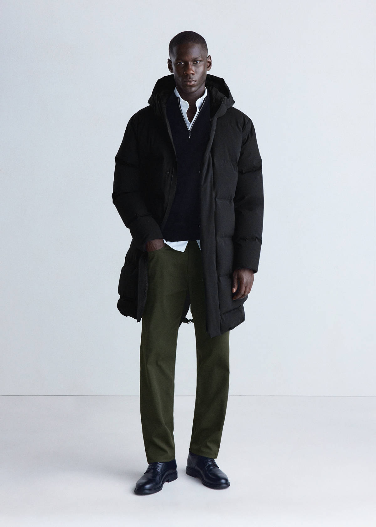 Padded anorak filled with down, water-repellent