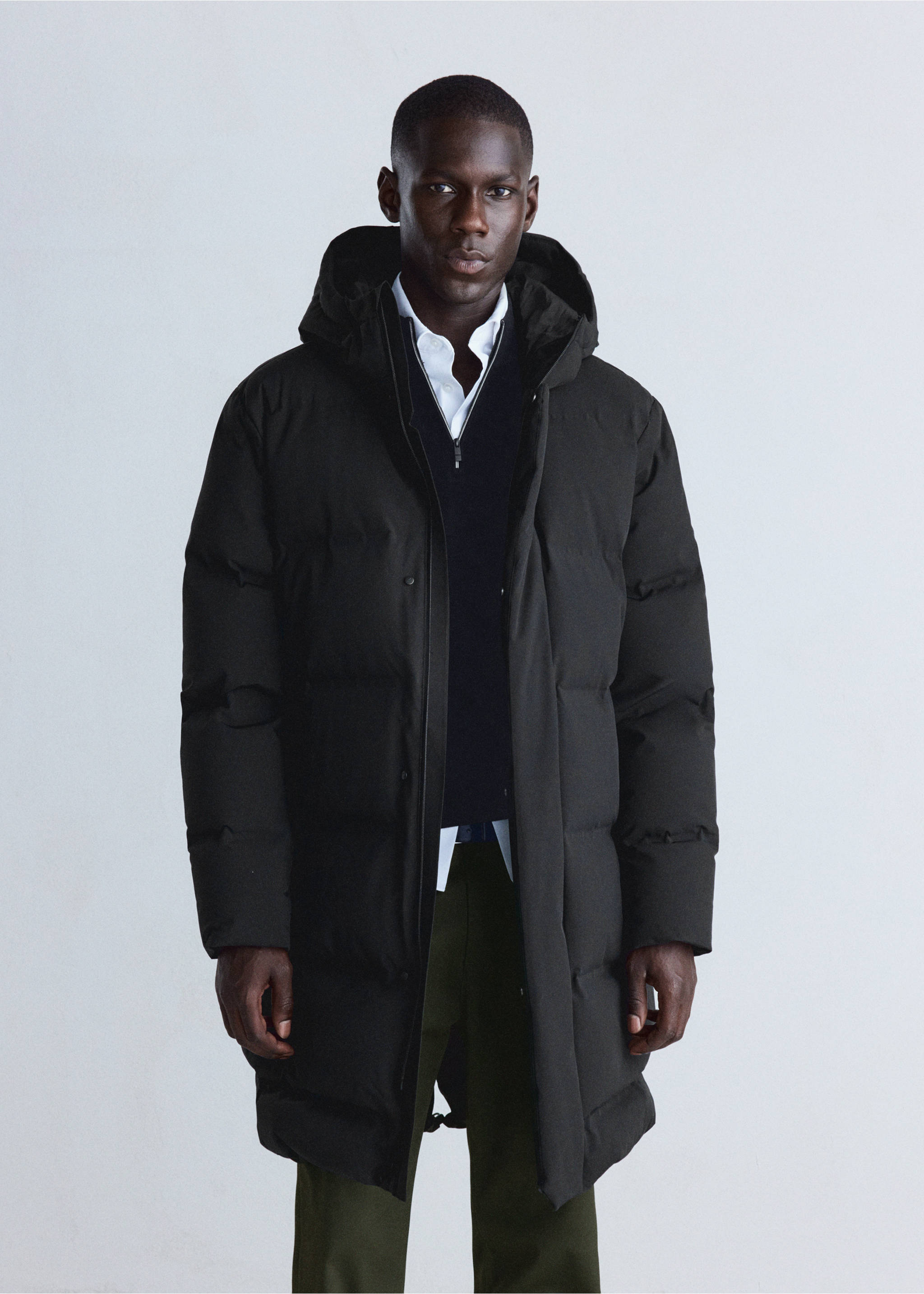 Anorak matelassé rembourré de duvet, imperméable - Détail de l'article 4, Noir. Ref: 37017888-00.