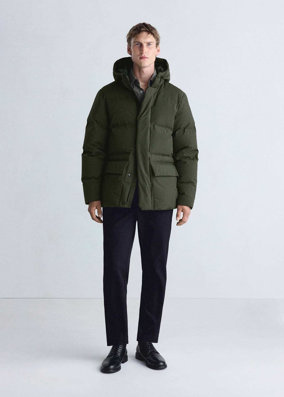 Waterproof quilted down-filled anorak — Dark Green