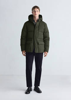 Waterproof quilted down-filled anorak — Dark Green 2