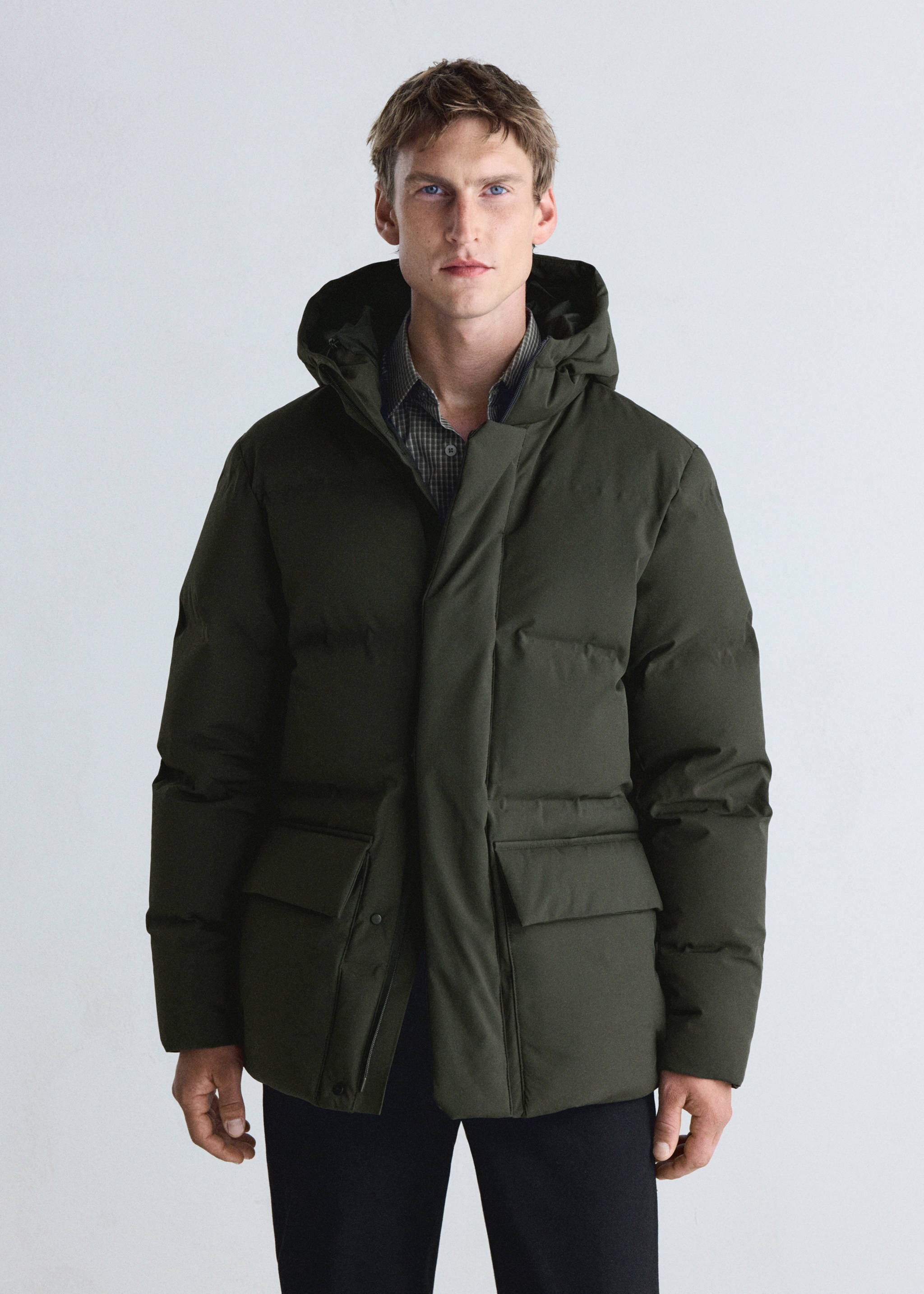 Anorak matelassé rembourré de duvet, imperméable - Plan moyen