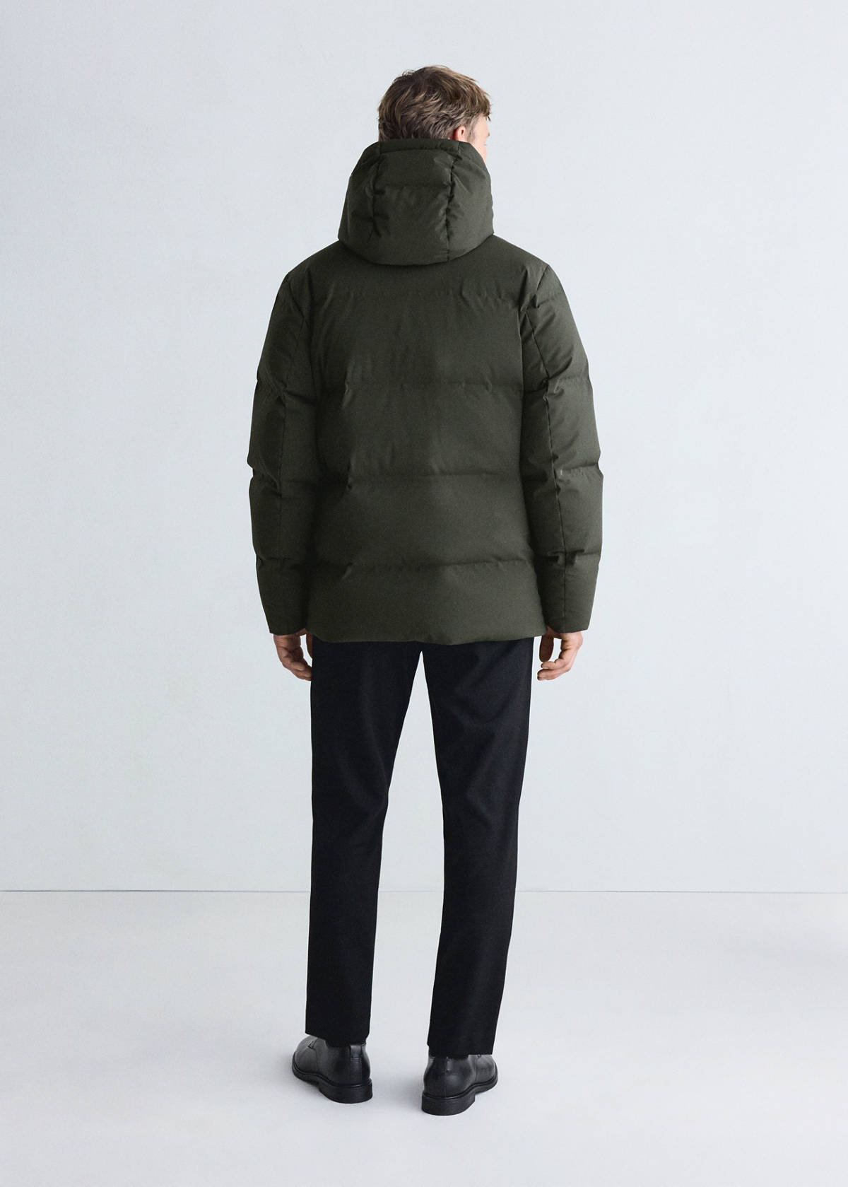 Waterproof quilted down-filled anorak — Dark Green