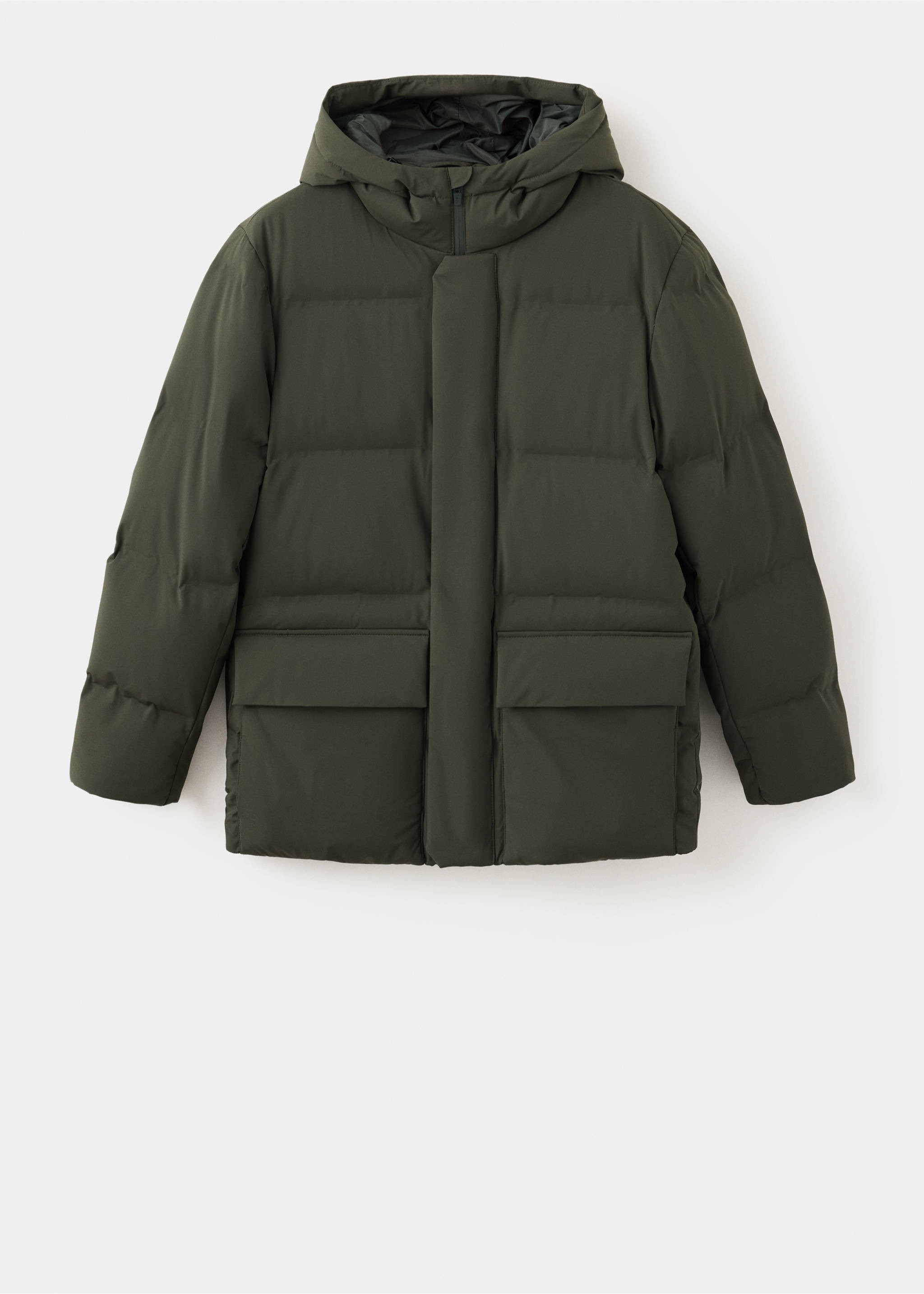 Anorak matelassé rembourré de duvet, imperméable - Article sans modèle, Vert foncé. Ref: 37017889-00.