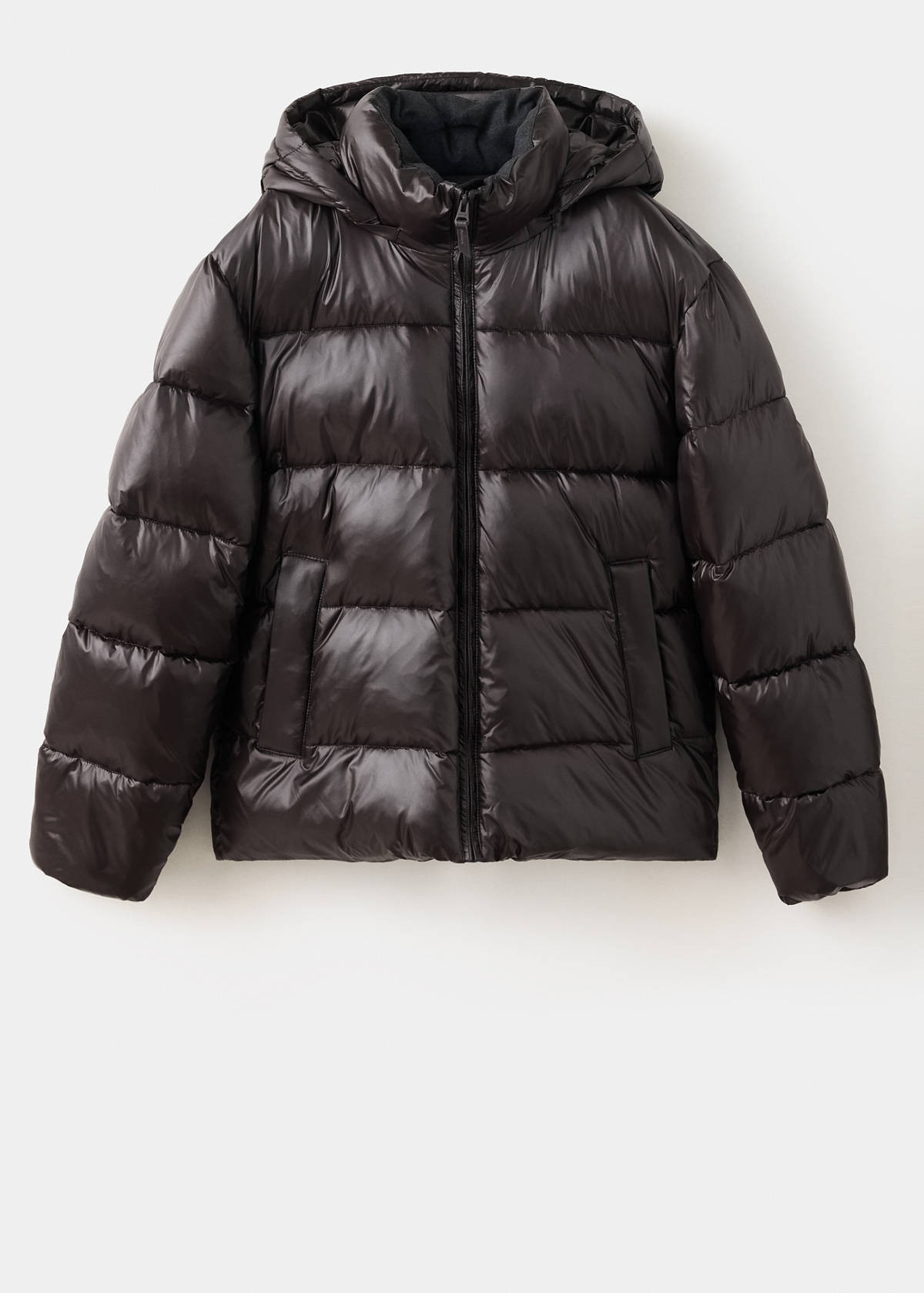 Water-repellent quilted anorak — Coffee