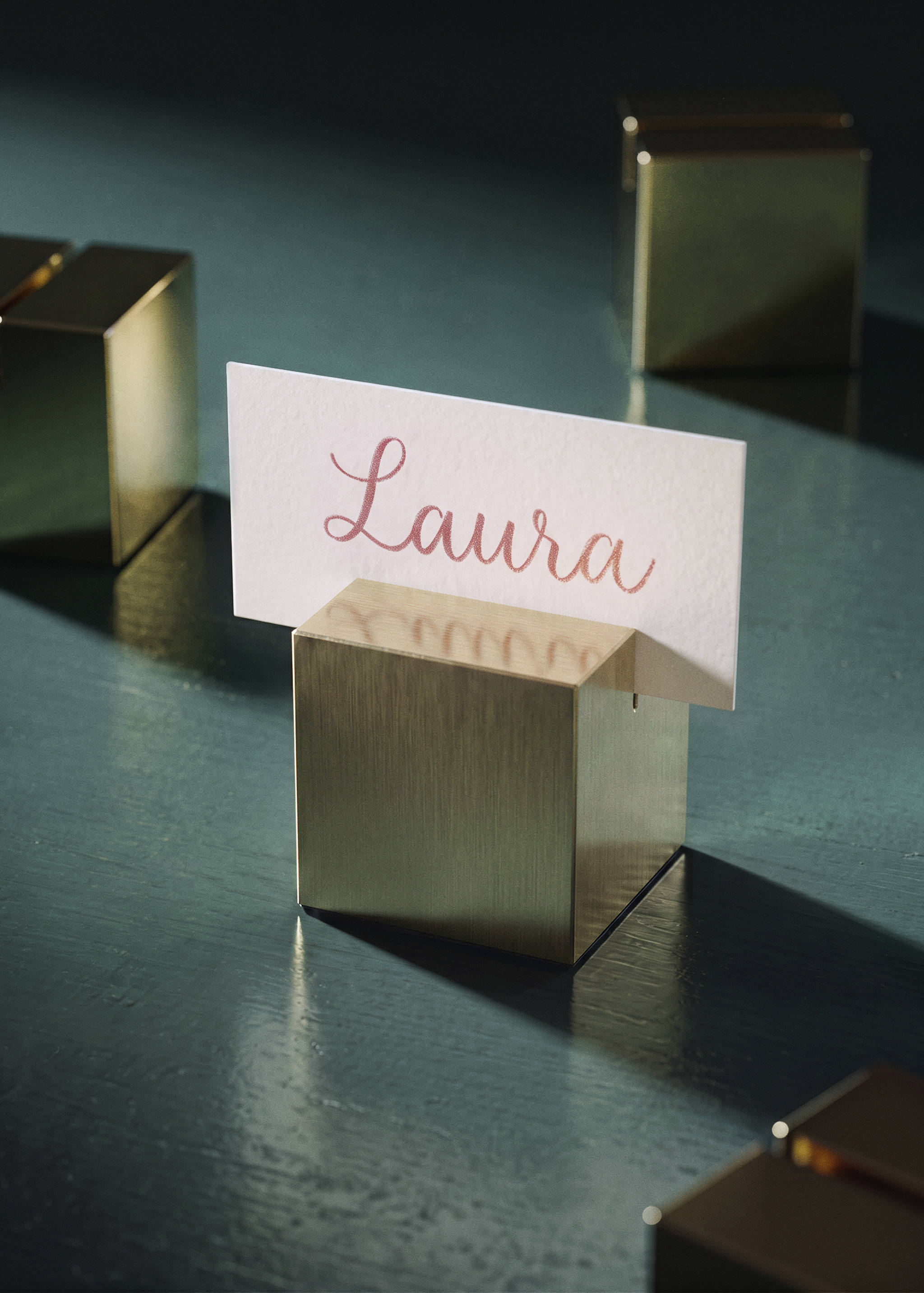 Pack of 6 metallic place card holders - General plane
