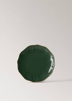 Stoneware dessert plate with decorative decorative edge — Green 5