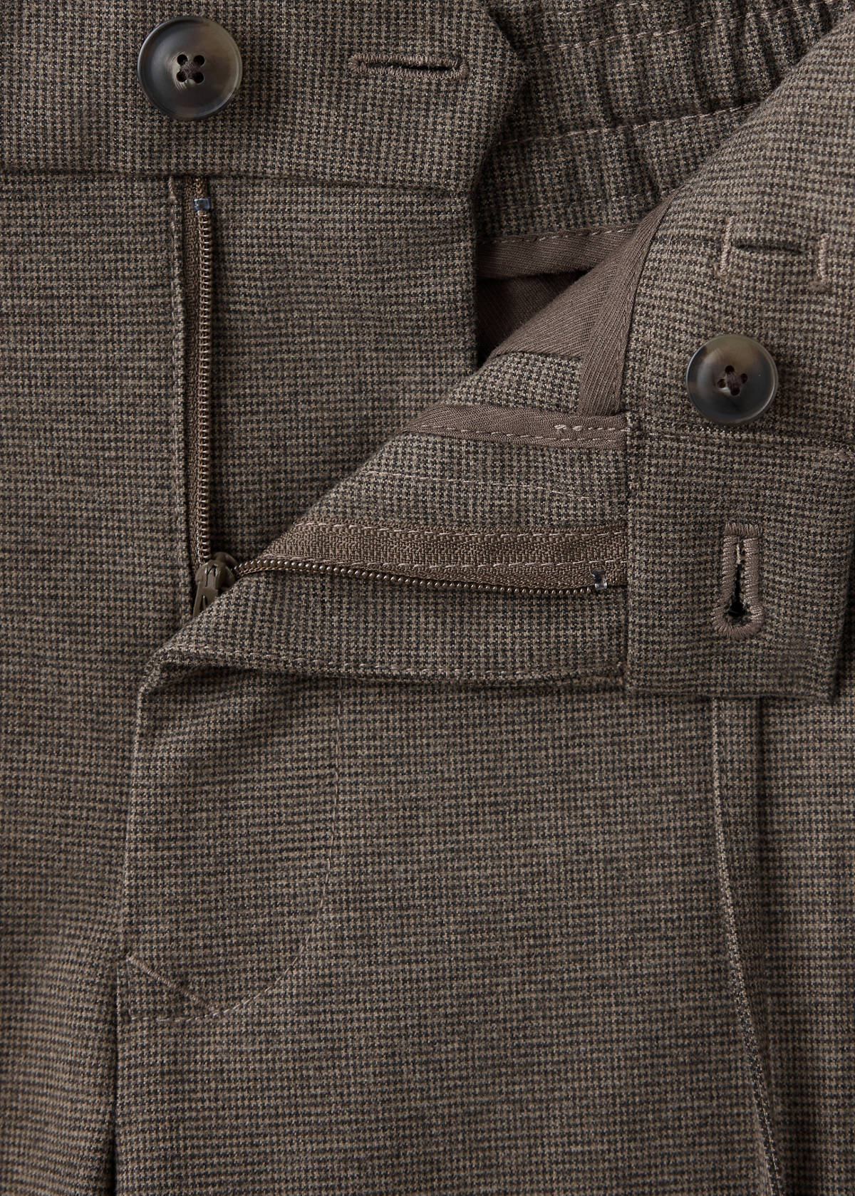 Slim-fit check-print trousers — Tobacco Brown