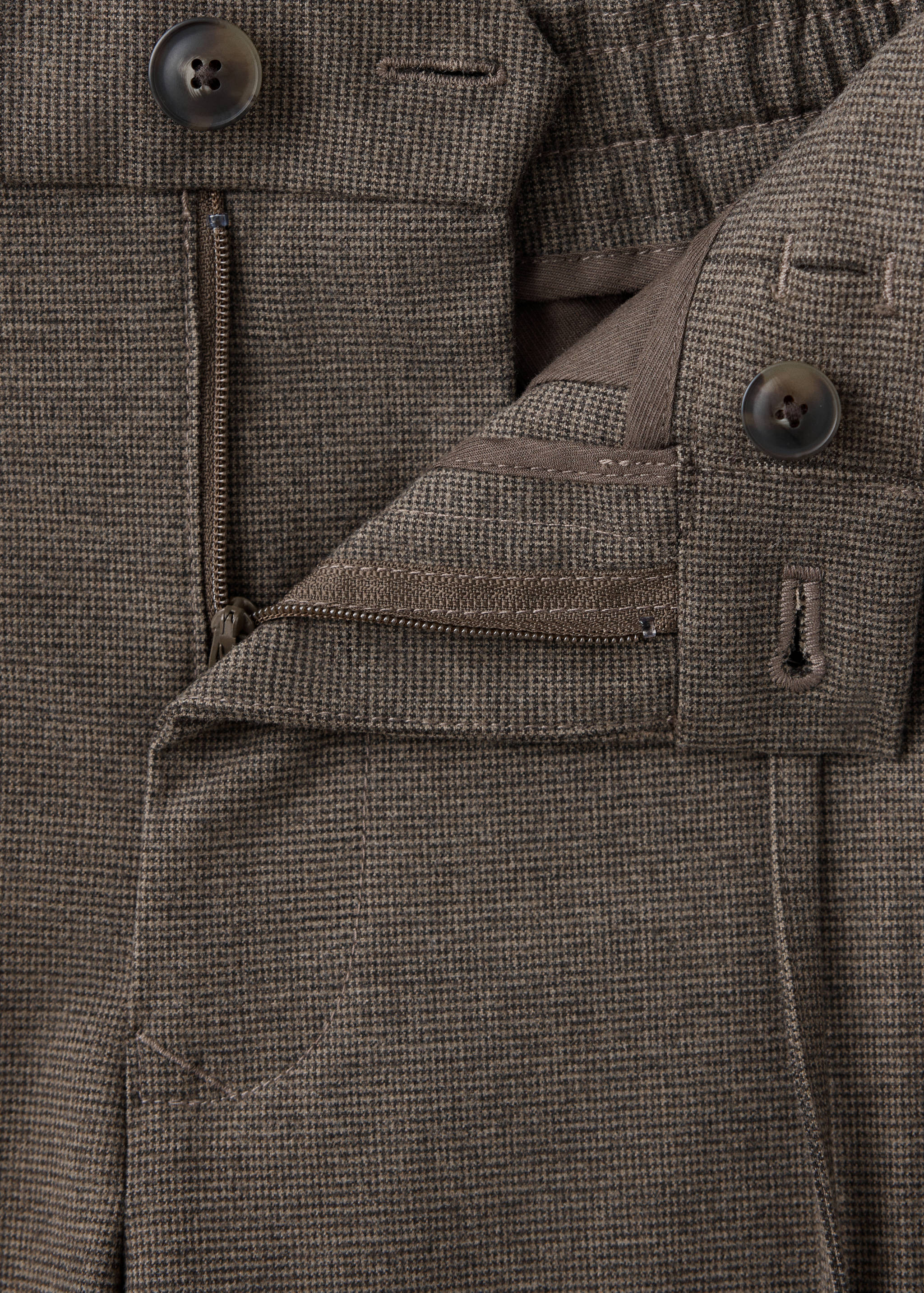 Slim-fit check-print trousers - Details of the article 8