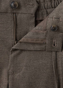 Slim-fit check-print trousers — Tobacco Brown 8