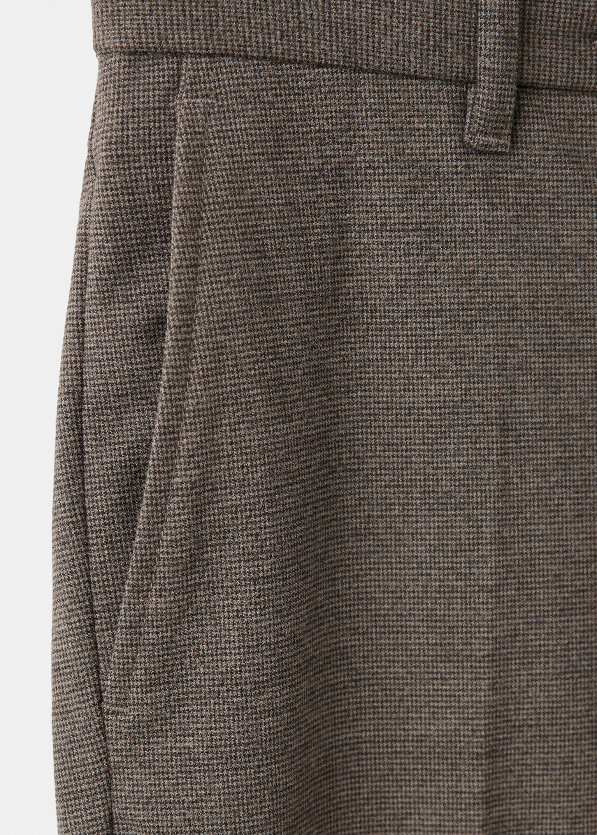 Slim-fit check-print trousers - Details of the article 0, Tobacco Brown. Ref: 37017901-00.