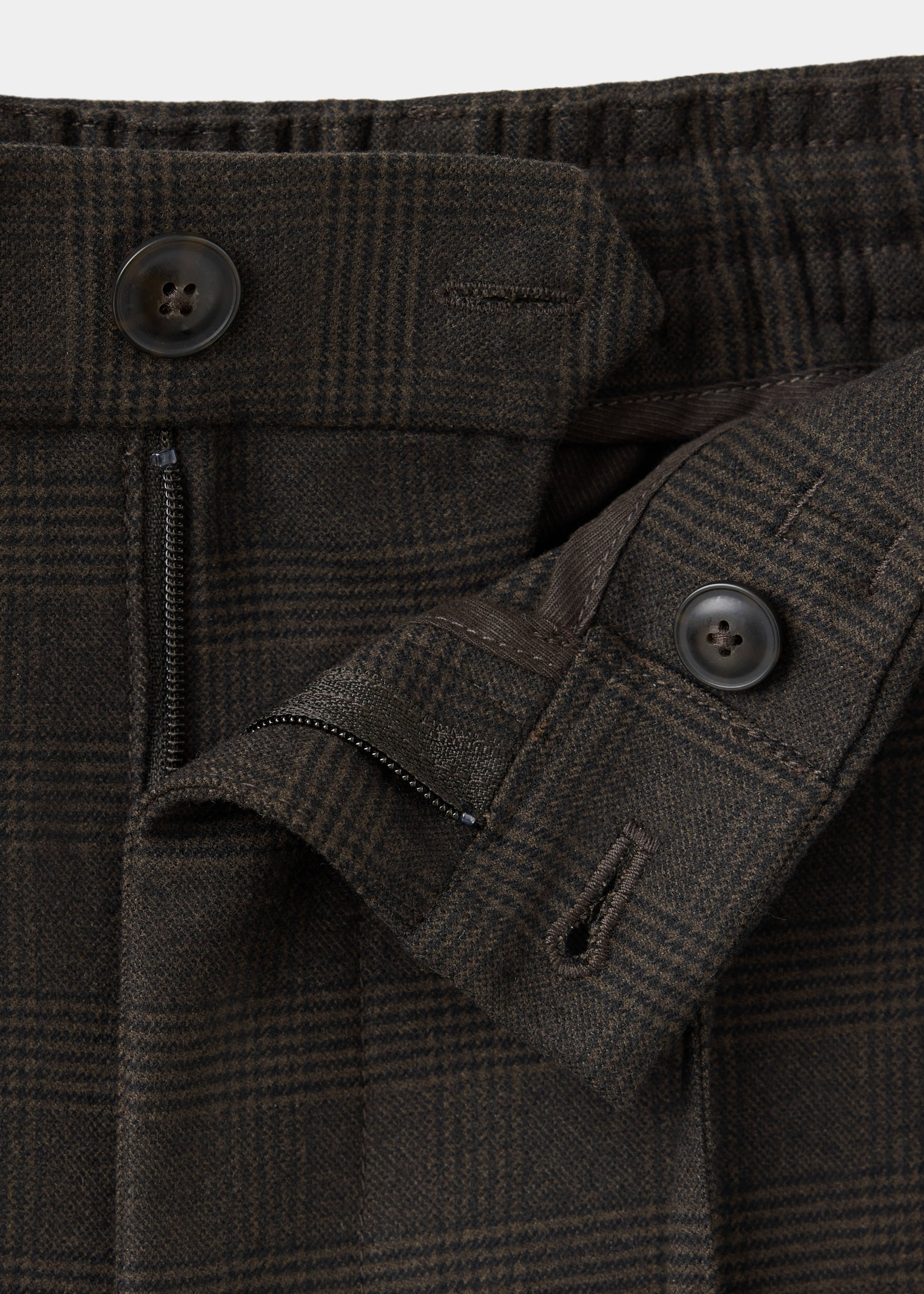 Slim-fit check-print trousers - Details of the article 8