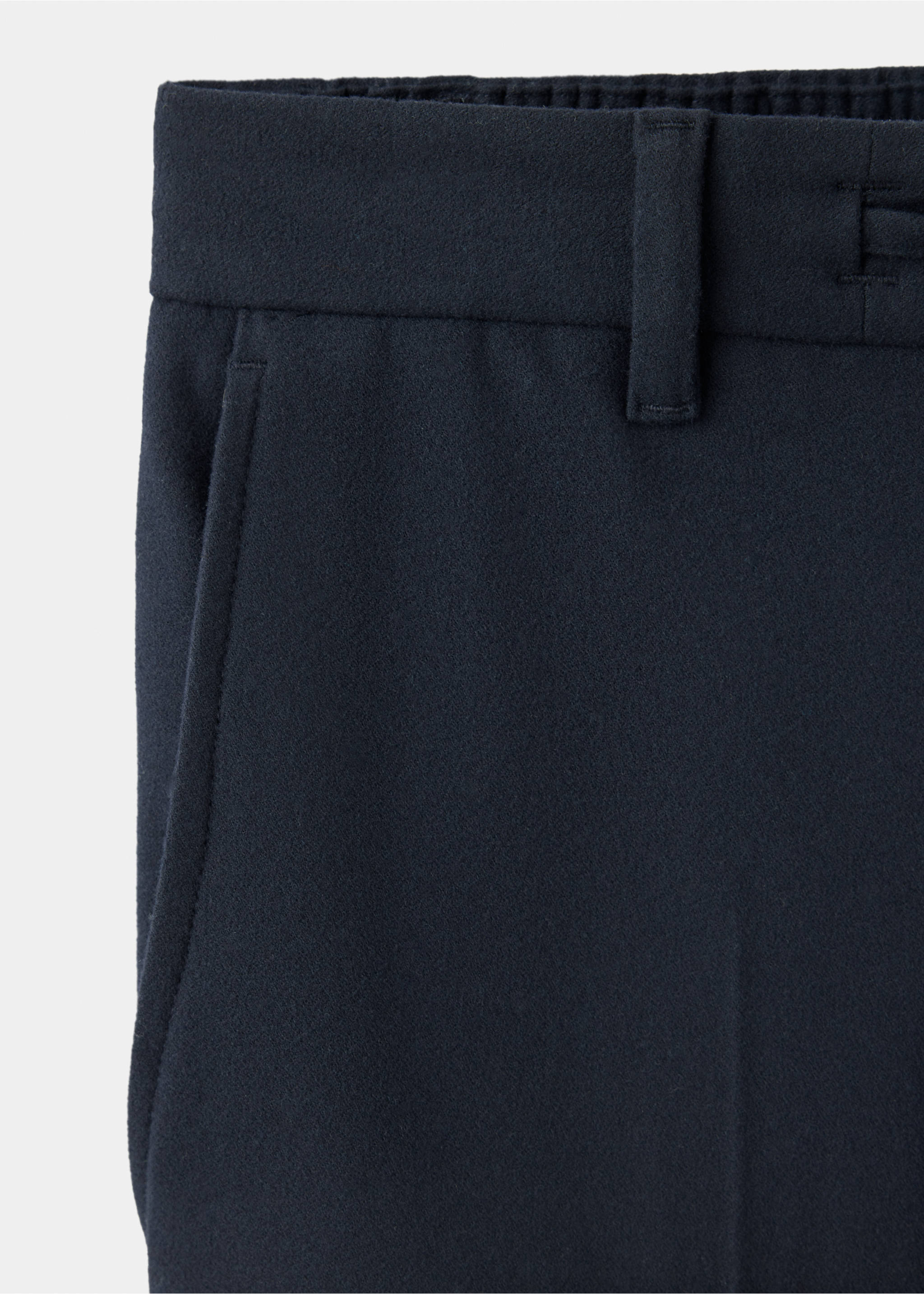 Slim-fit trousers with elastic waist - Details of the article 0, Navy. Ref: 37017903-00.