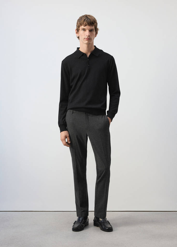 Spodnie slim fit z elastycznym pasem ciemnoszary - Mężczyzna - 44 - MANGO MAN