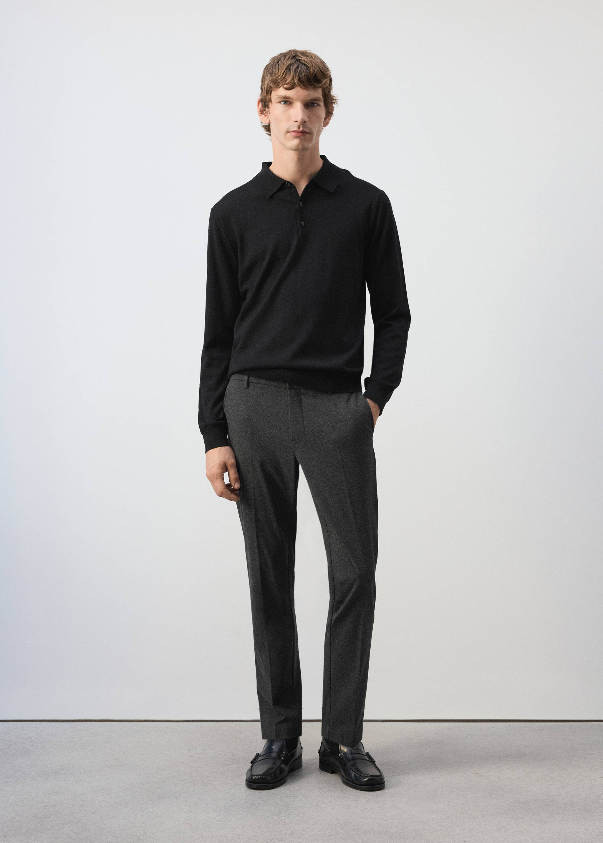 Slim-fit trousers with elastic waist - General plane