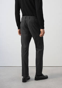Slim-fit check-print trousers — Dark Heather Grey 3