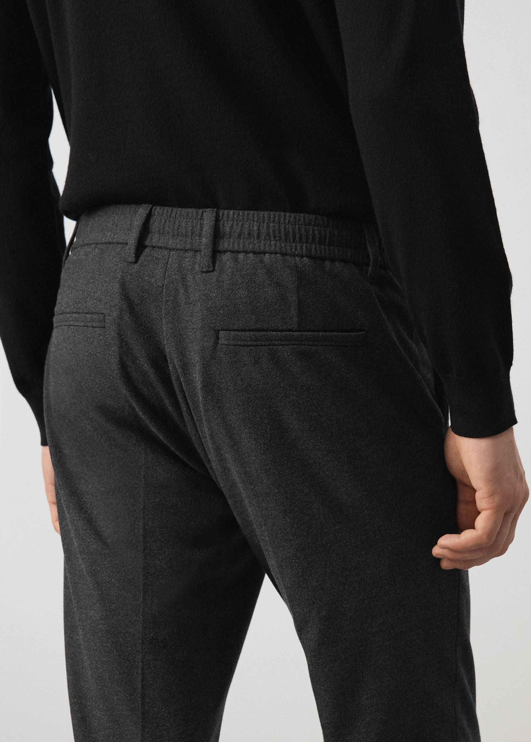Slim-fit trousers with elastic waist - Details of the article 4