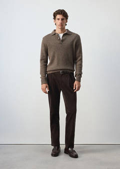 Corduroy regular-fit trousers — Chocolate 2