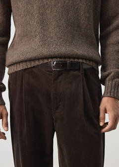 Corduroy regular-fit trousers — Chocolate 4