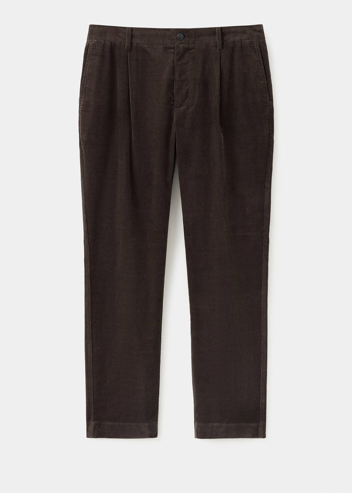 Corduroy regular-fit trousers — Chocolate