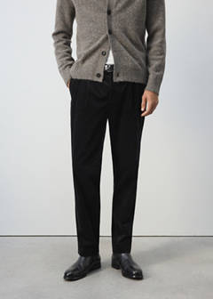 Corduroy regular-fit trousers — Black 1