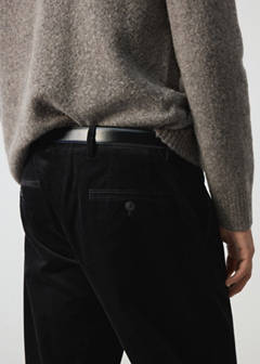 Corduroy regular-fit trousers — Black 6