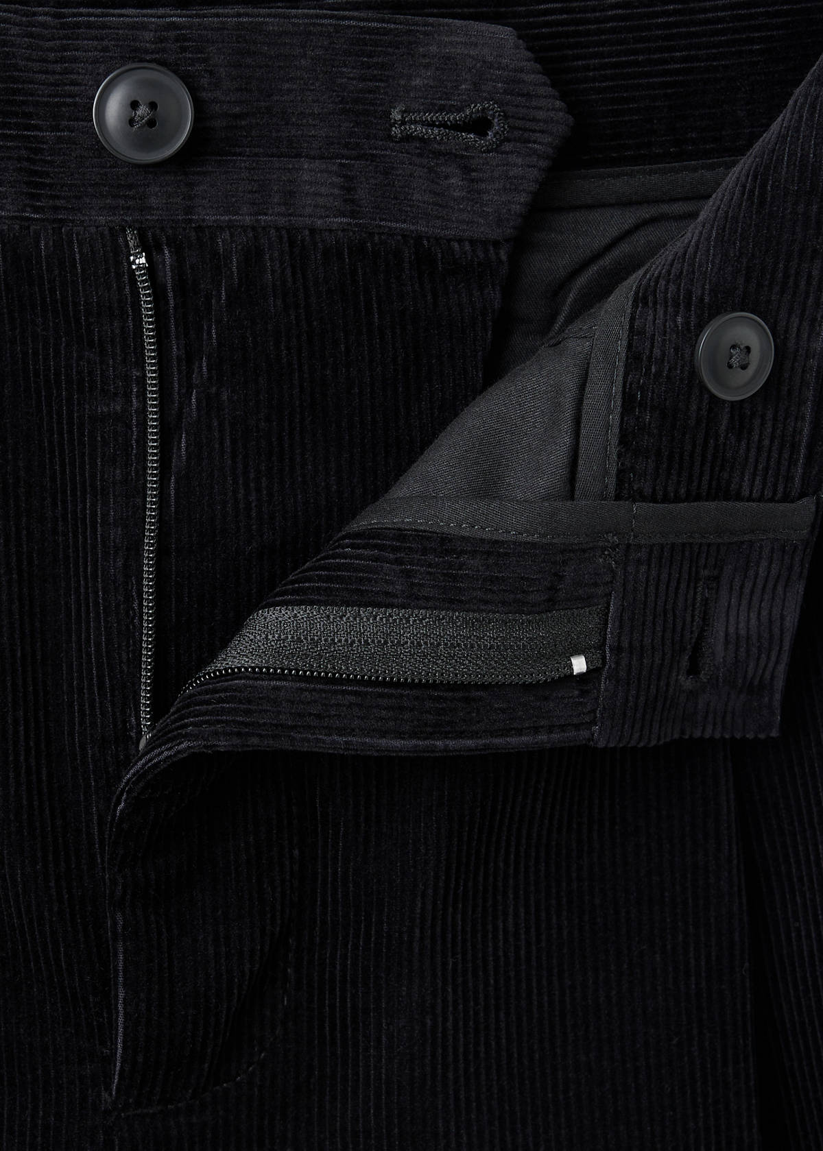 Corduroy regular-fit trousers — Black