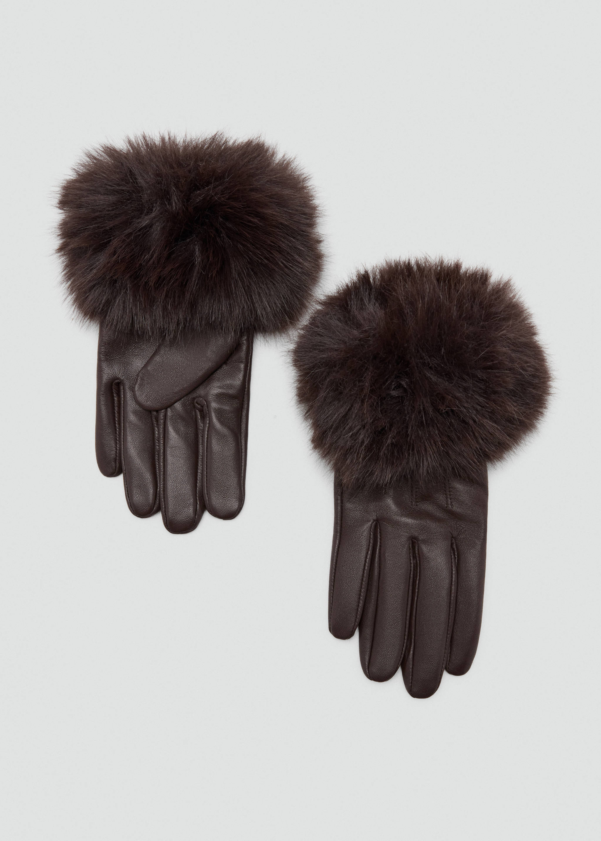 Handschuhe aus Leder mit Pelzabschluss - Artikel ohne Model