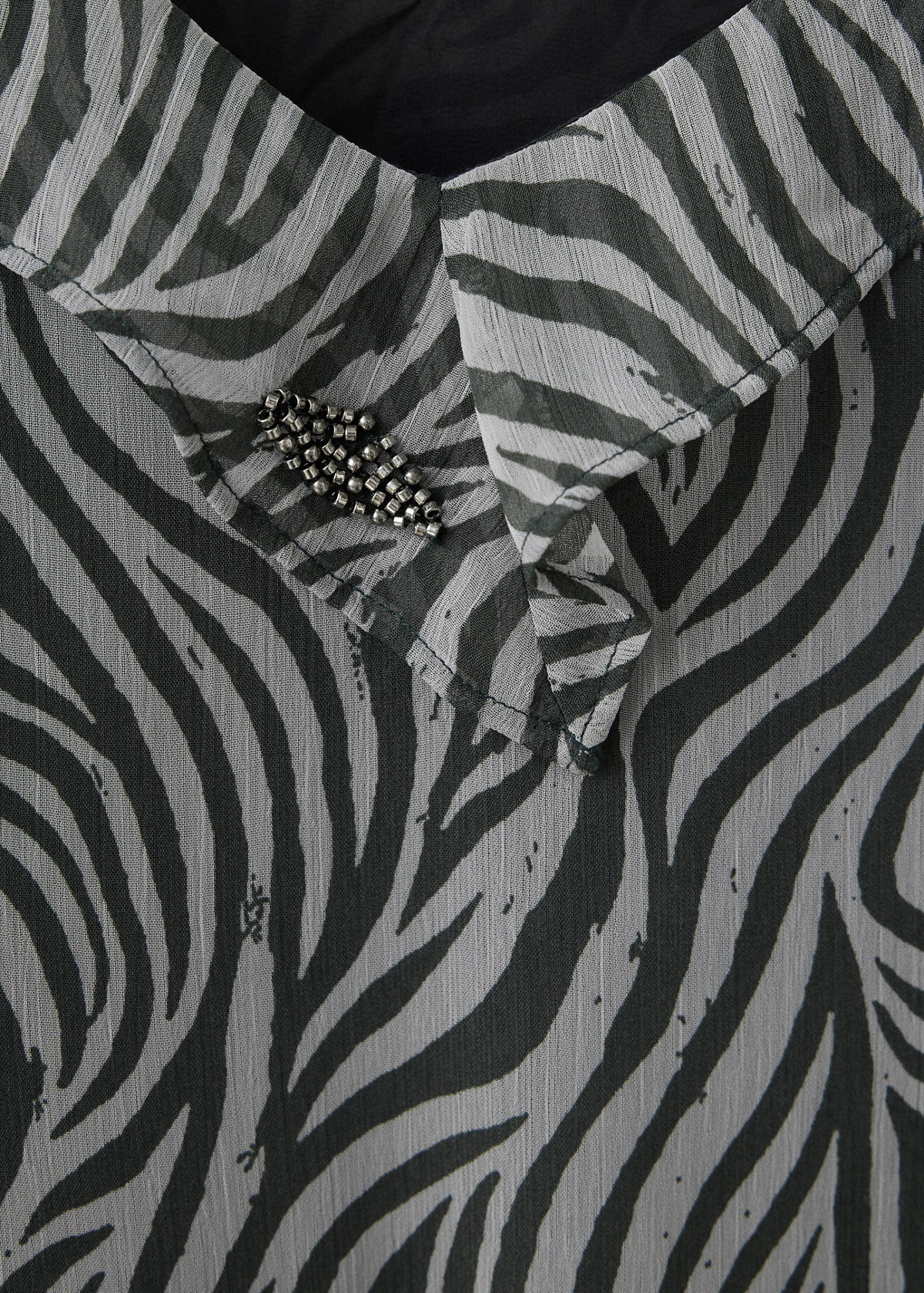 Top animal print beads — Black