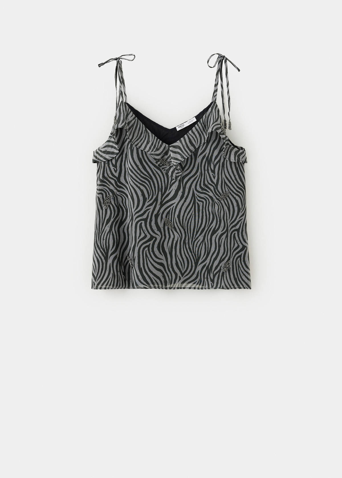 Top animal print beads — Black