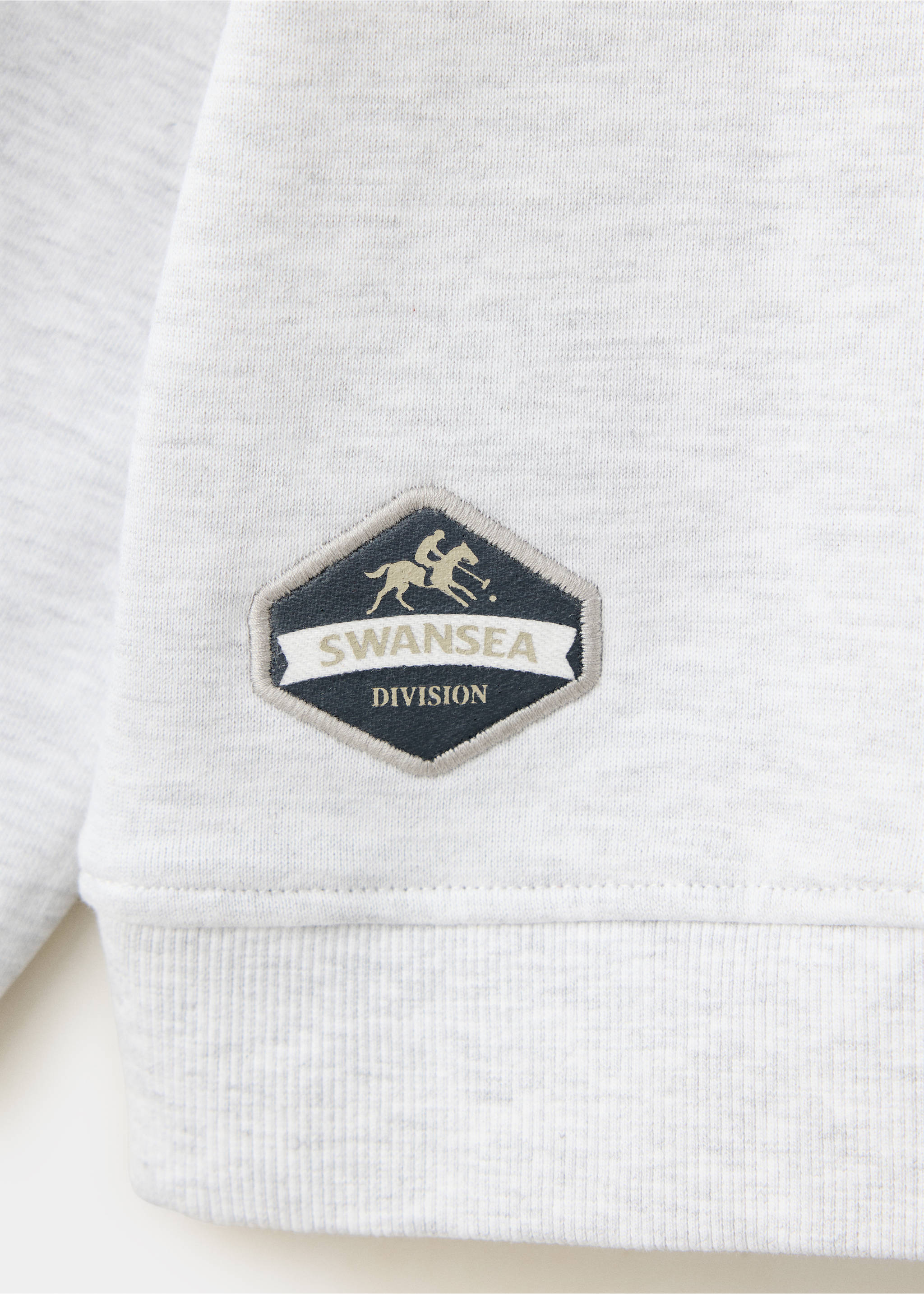 Printed cotton sweatshirt - Details of the article 8, Light Heather Grey. Ref: 37017915-00.