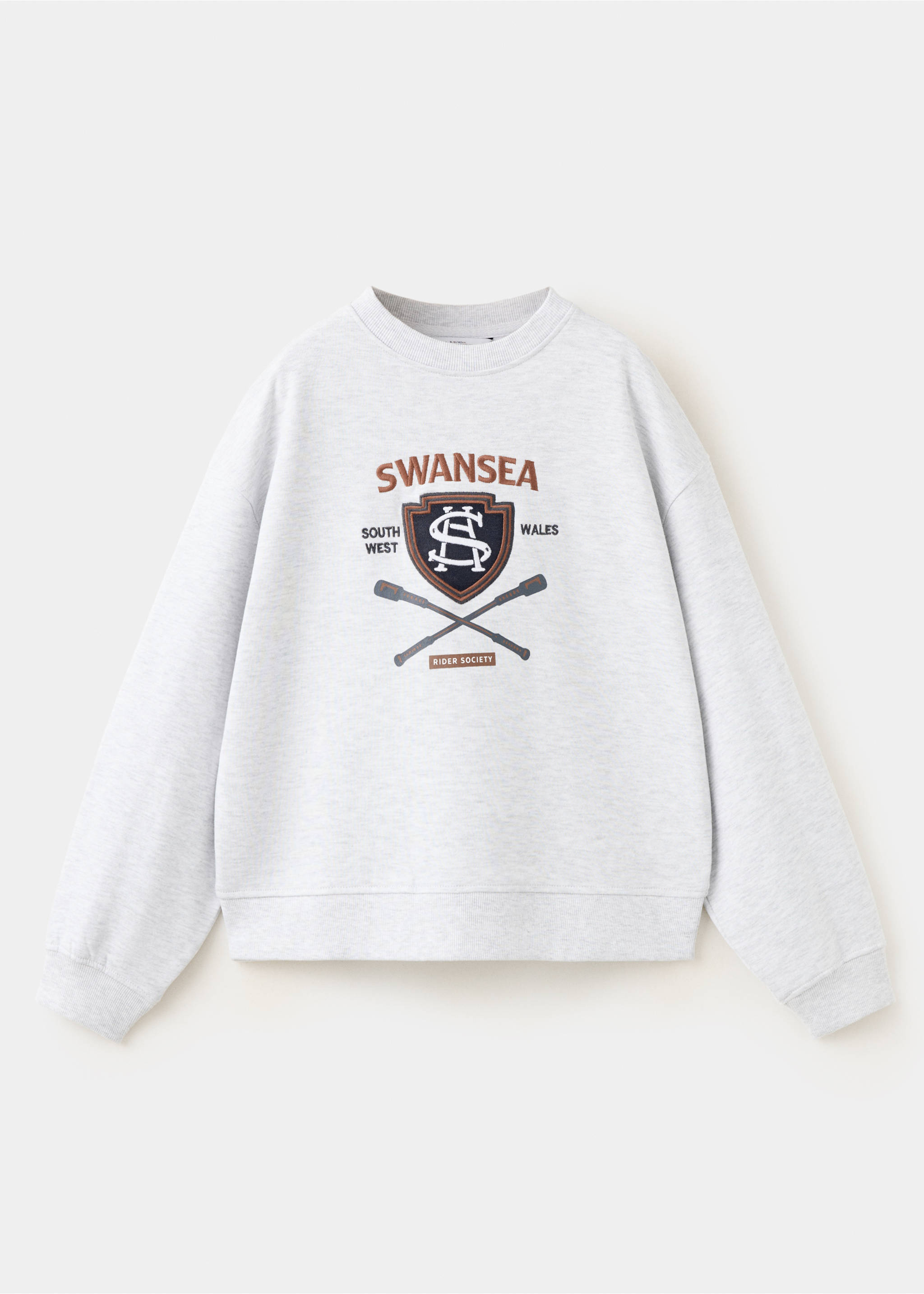 Printed cotton sweatshirt - Article without model, Light Heather Grey. Ref: 37017915-00.