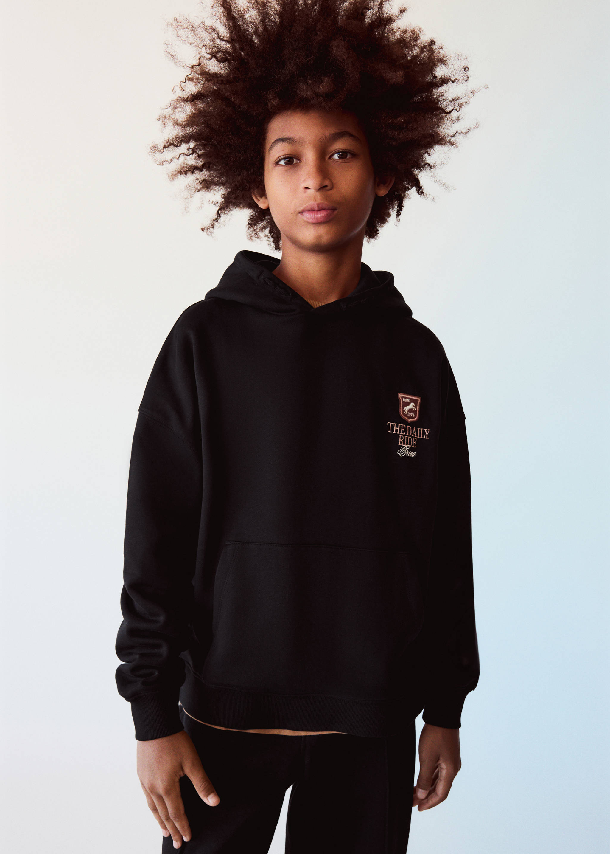 Embroidered text hoodie - General plane