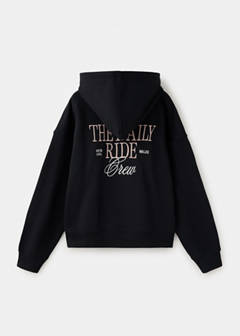 Embroidered text hoodie — Black 6