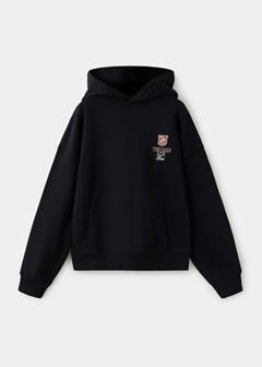 Embroidered text hoodie — Black 3