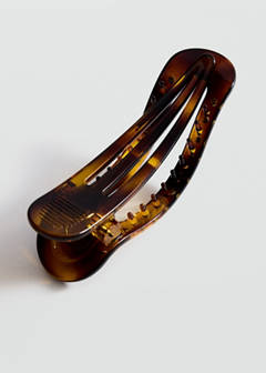 Tortoiseshell-effect hair clip with rhinestones — Chocolate 2