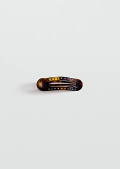 Tortoiseshell-effect hair clip with rhinestones — Chocolate 1