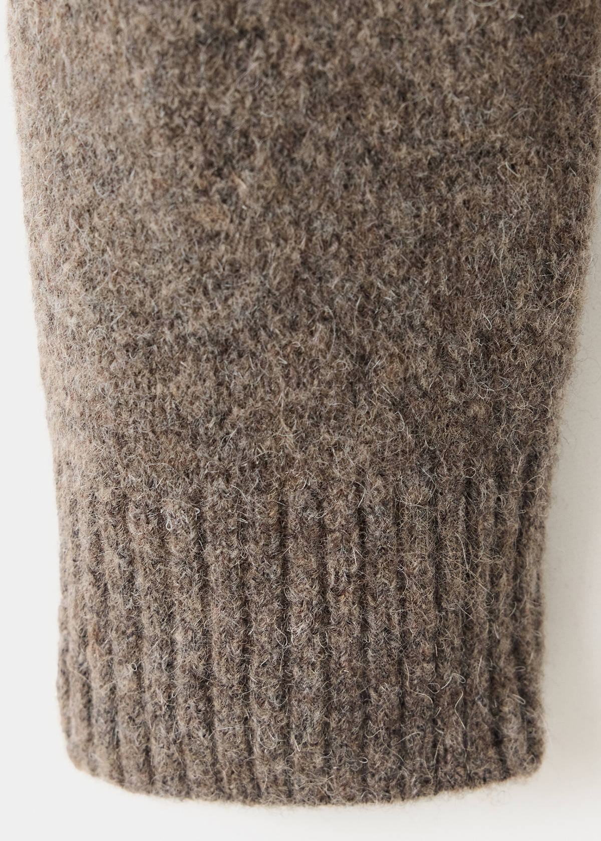 Wool and alpaca knitted polo sweater — Medium Brown