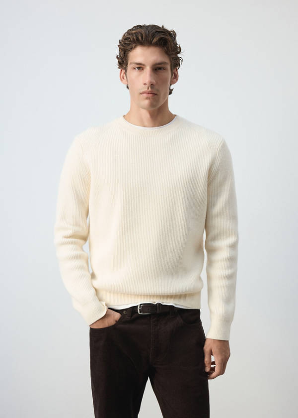 Knitted ribbed sweater — Off White
