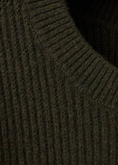 Knitted ribbed sweater — Khaki 7