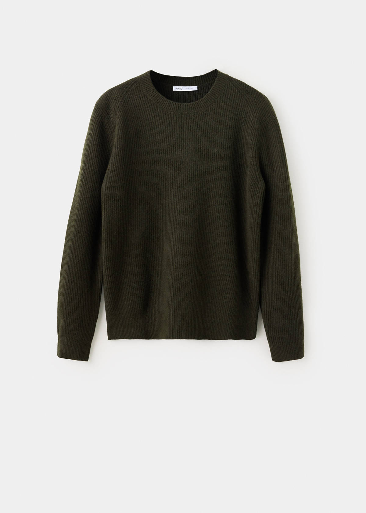 Knitted ribbed sweater — Khaki