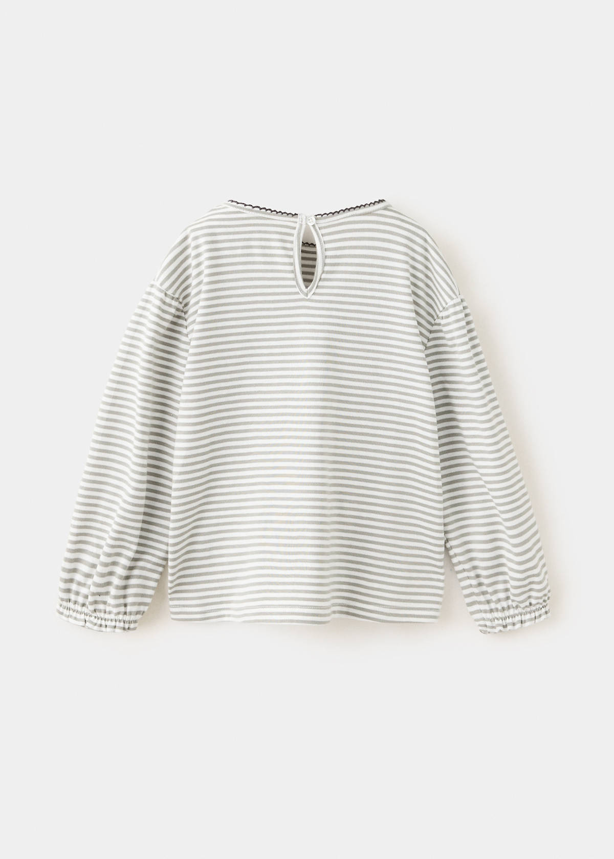 Striped t-shirt with embroidered detail — Off White