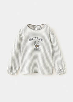 Striped t-shirt with embroidered detail — Off White 1